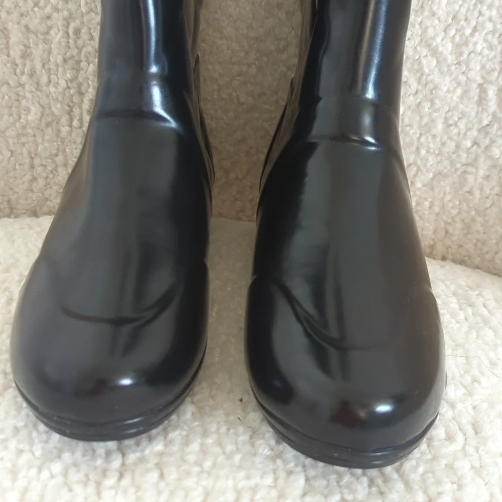 Hunter Black Women's Sandhurst Savoy Riding Rain Boot Quilted Black - Picture 3 of 9